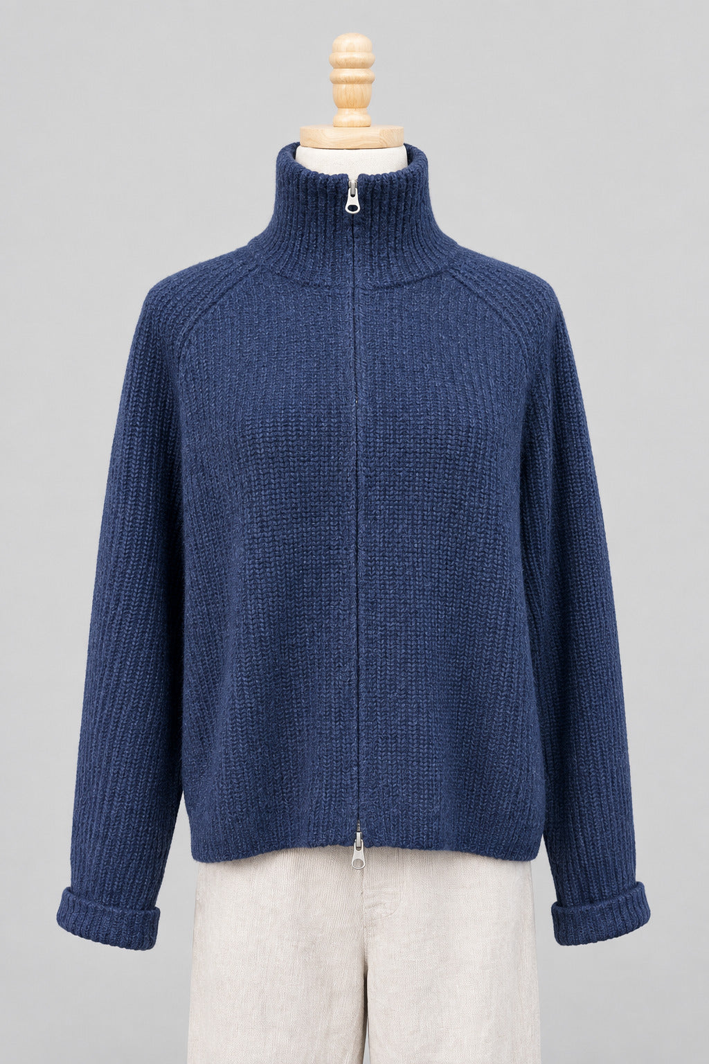 Sadie zip cardigan navy