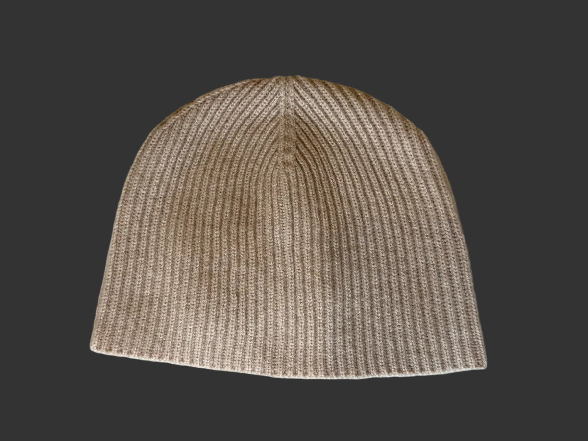 Cashmere Rib Beanie Camel