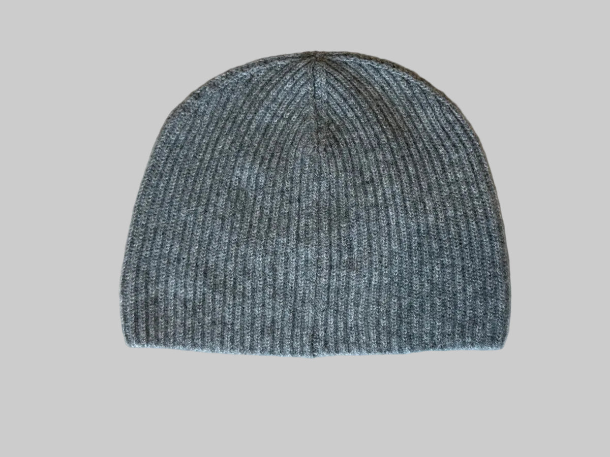 Cashmere Rib Beanie Mid Grey