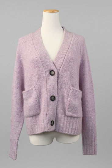 V-cardigan cashmere lilac fume