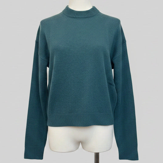 rd sweater 1/1 crewneck teal twilight