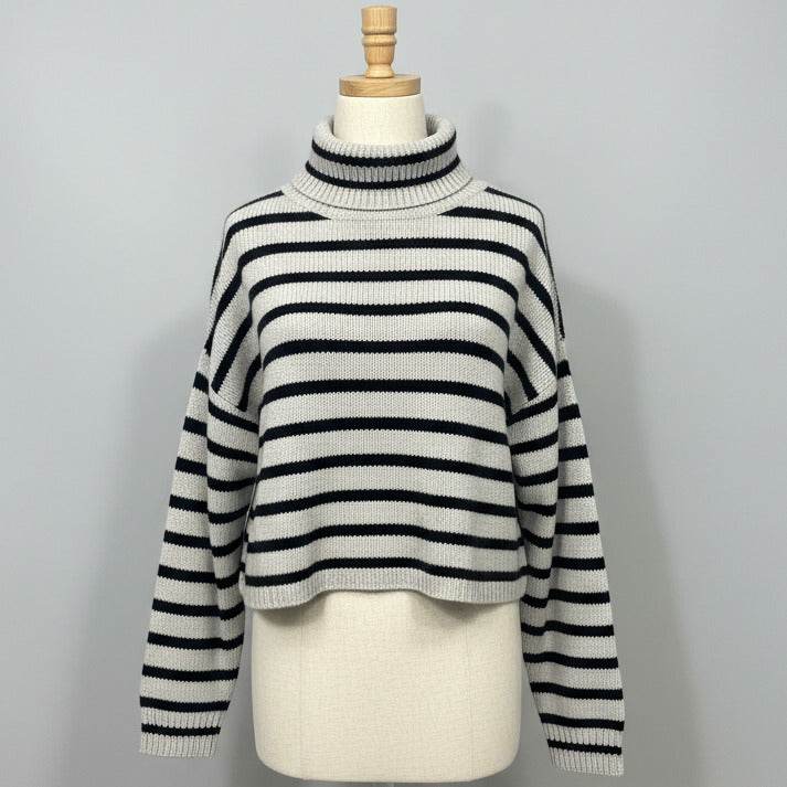 Zerlina stripes sweater oyster dark oak stripes