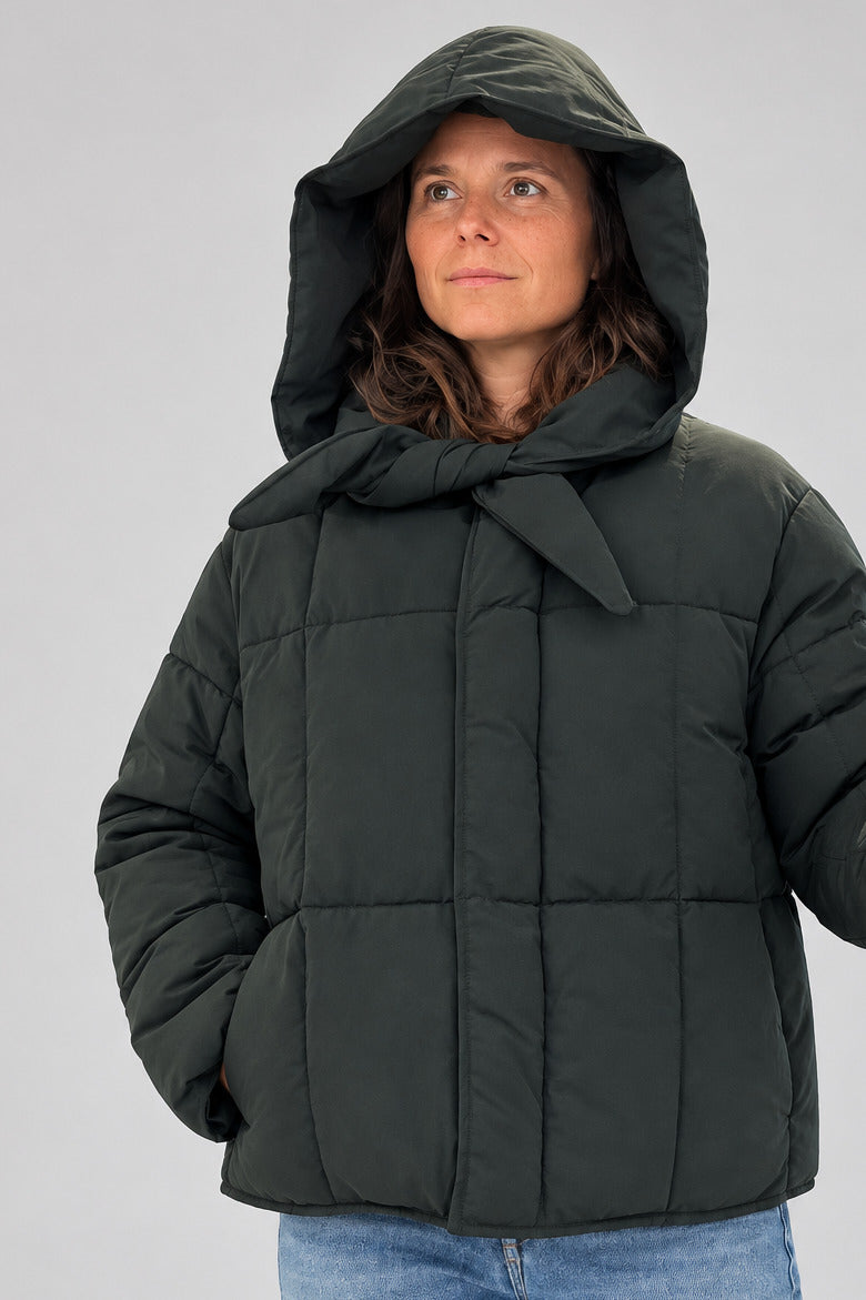 Haru puffer darkest green