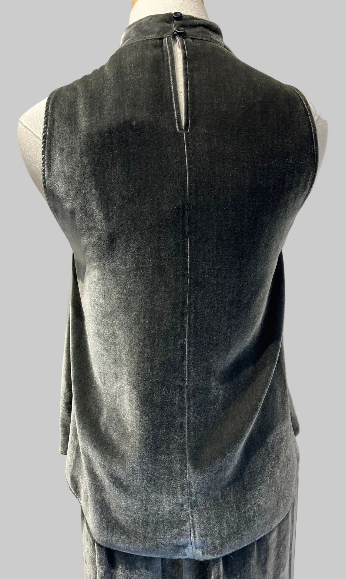 Viscose and silk velvet top grey