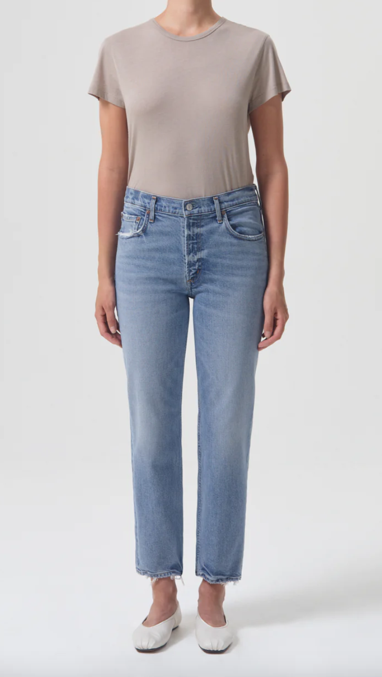 Kye mid rise straight crop in foreseen (stretch)