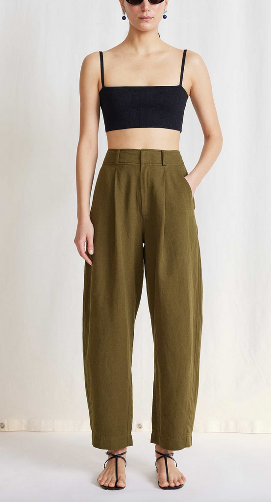 bari crop trouser olive