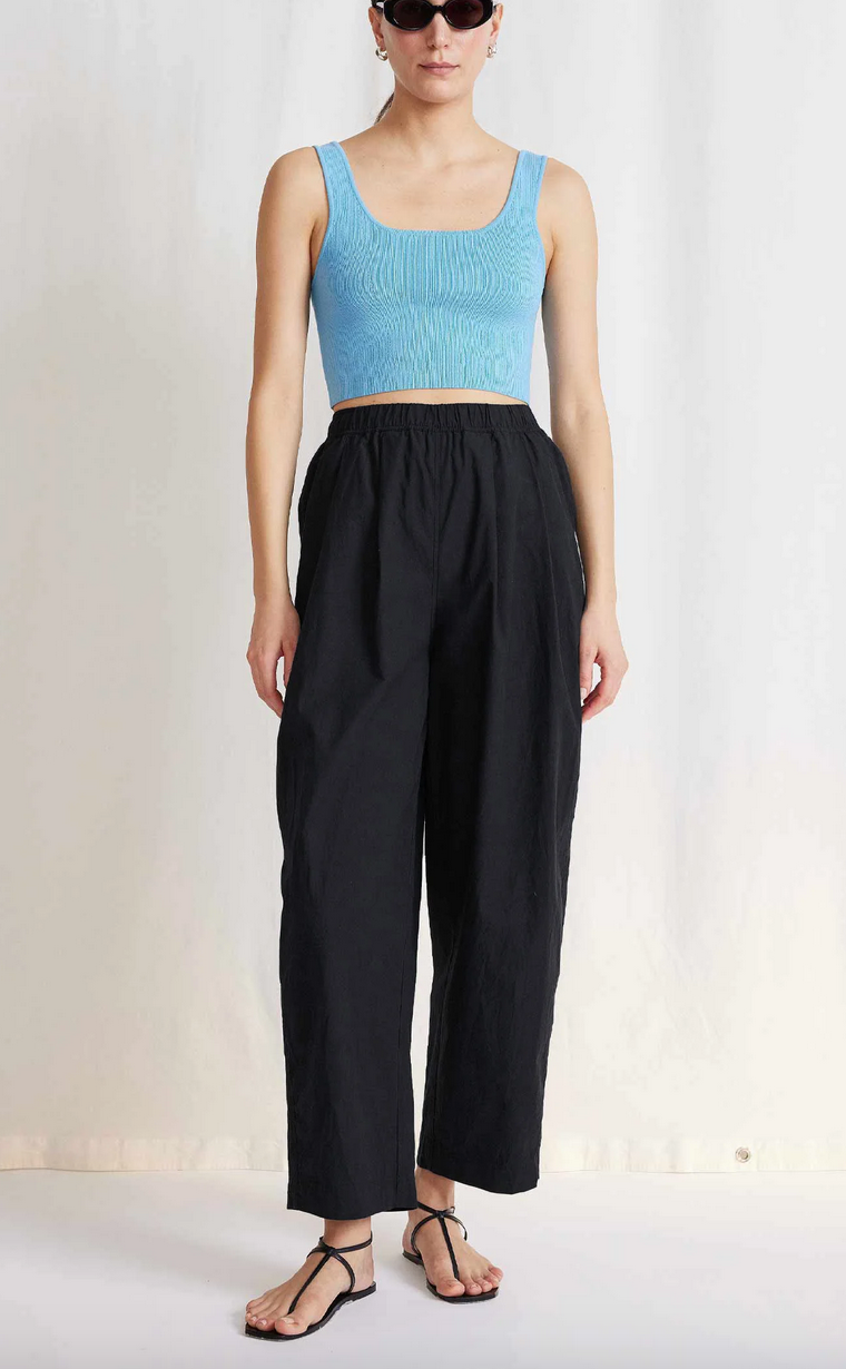 spa pleat pant black