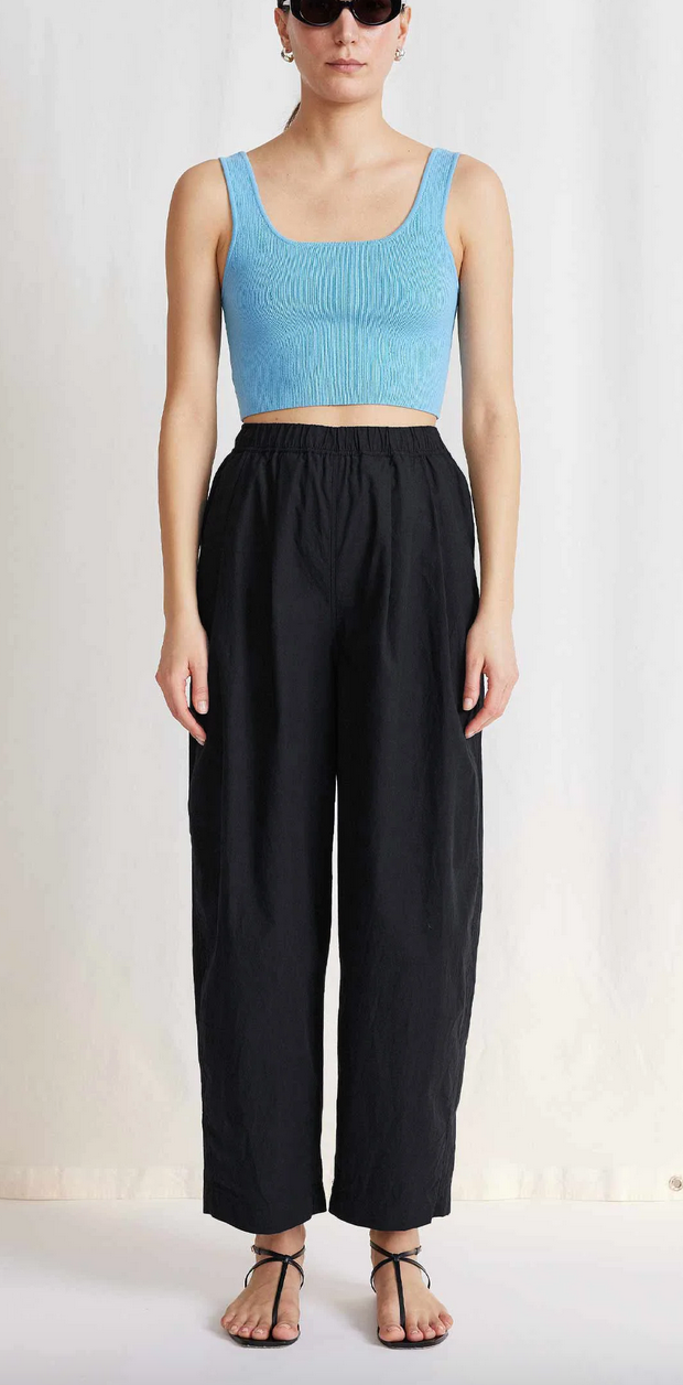 spa pleat pant black
