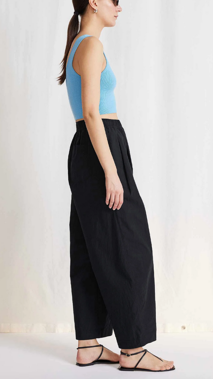 spa pleat pant black