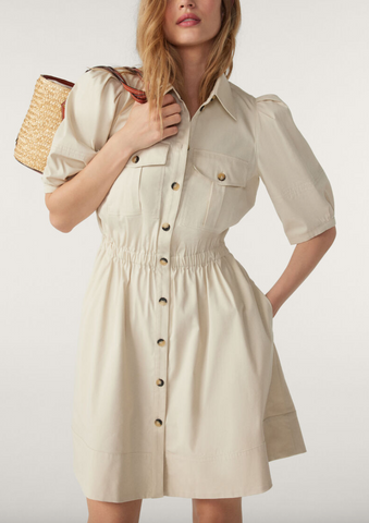 lincoln dress beige