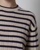 Napa cashmere sweater oat and navy stripe