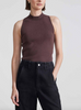 juhana mock neck tank chocolate