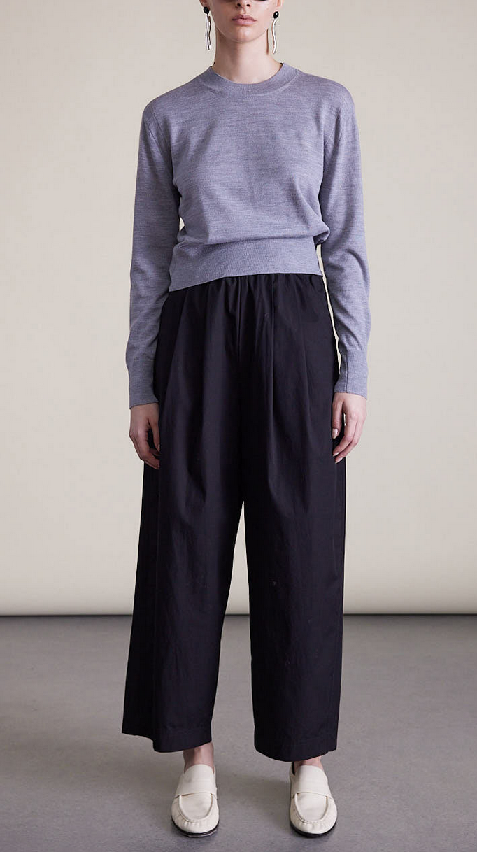 spa pleat pant black