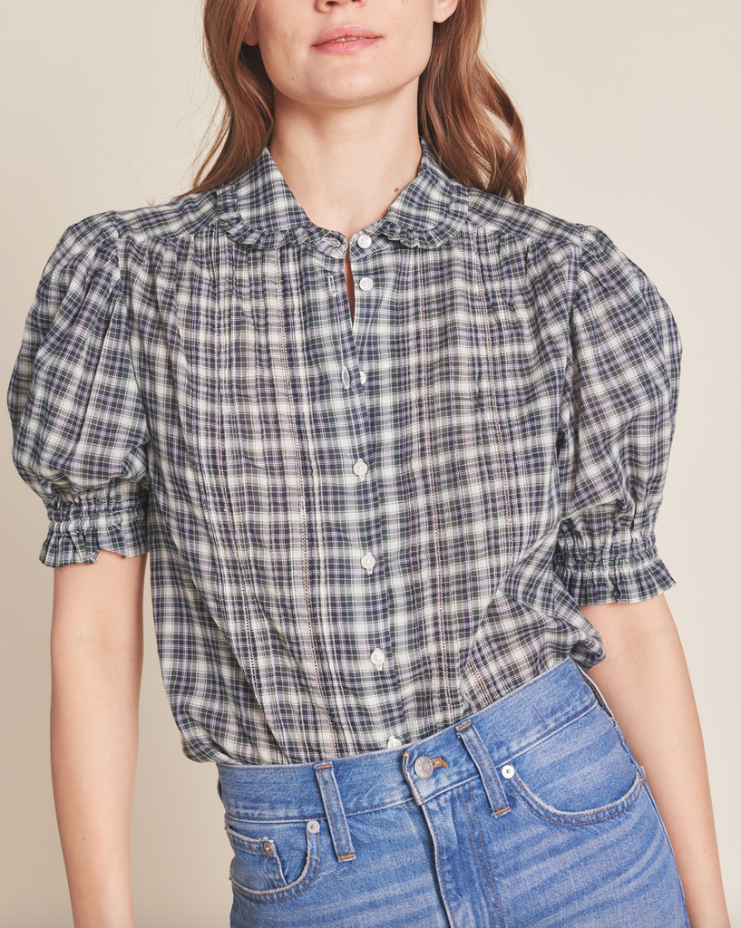 Gemma blouse tiburon plaid