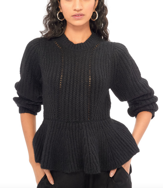 Freya peplum sweater black