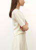 Ori crewneck top with elbow length sleeves natural