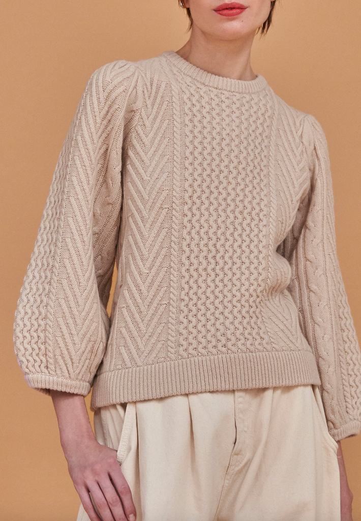 Feline sweater buttermilk