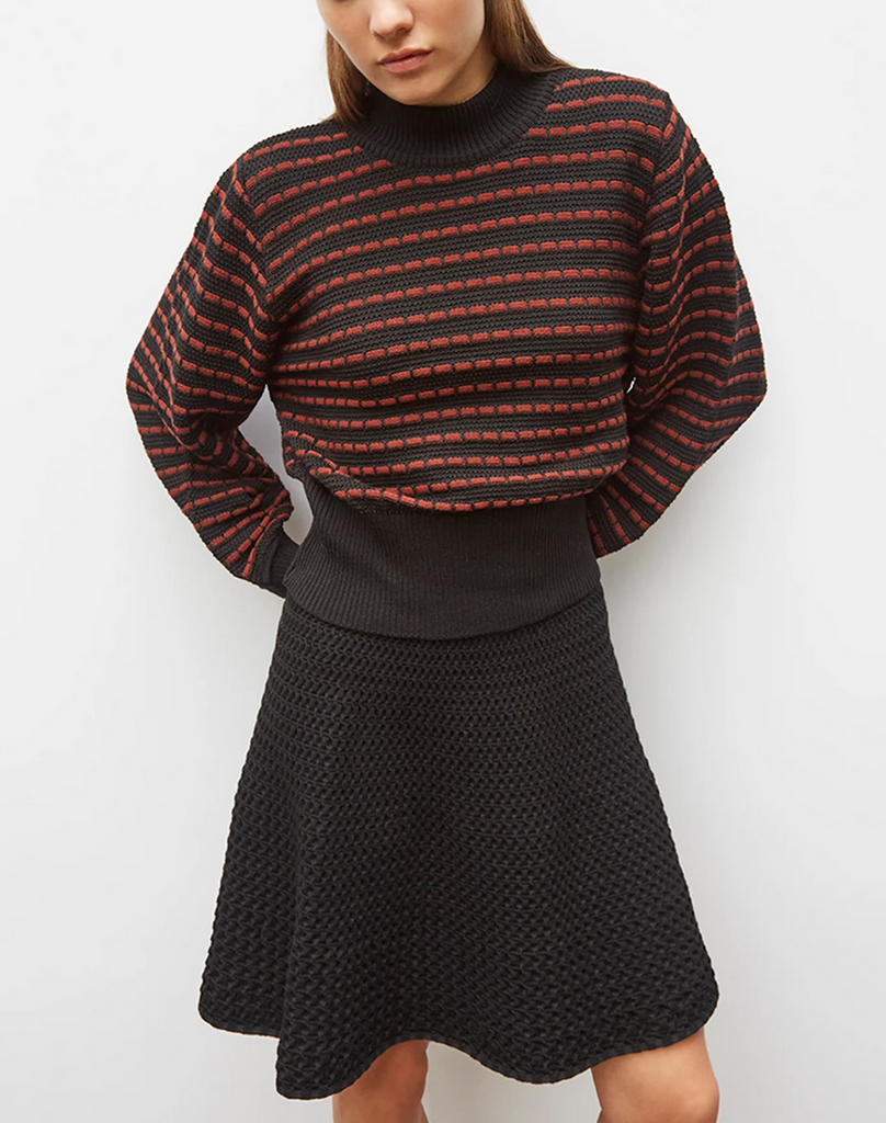 Naeva sweater deep black with mocha