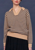Lucian stripe sweater biscuit dark indigo stripe