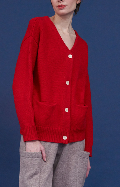 Shen cardigan scarlet red