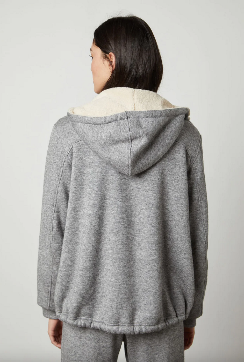 Octavia cozy double knit hoodie heather grey