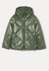 9000 quilted light nylon jacket moss green