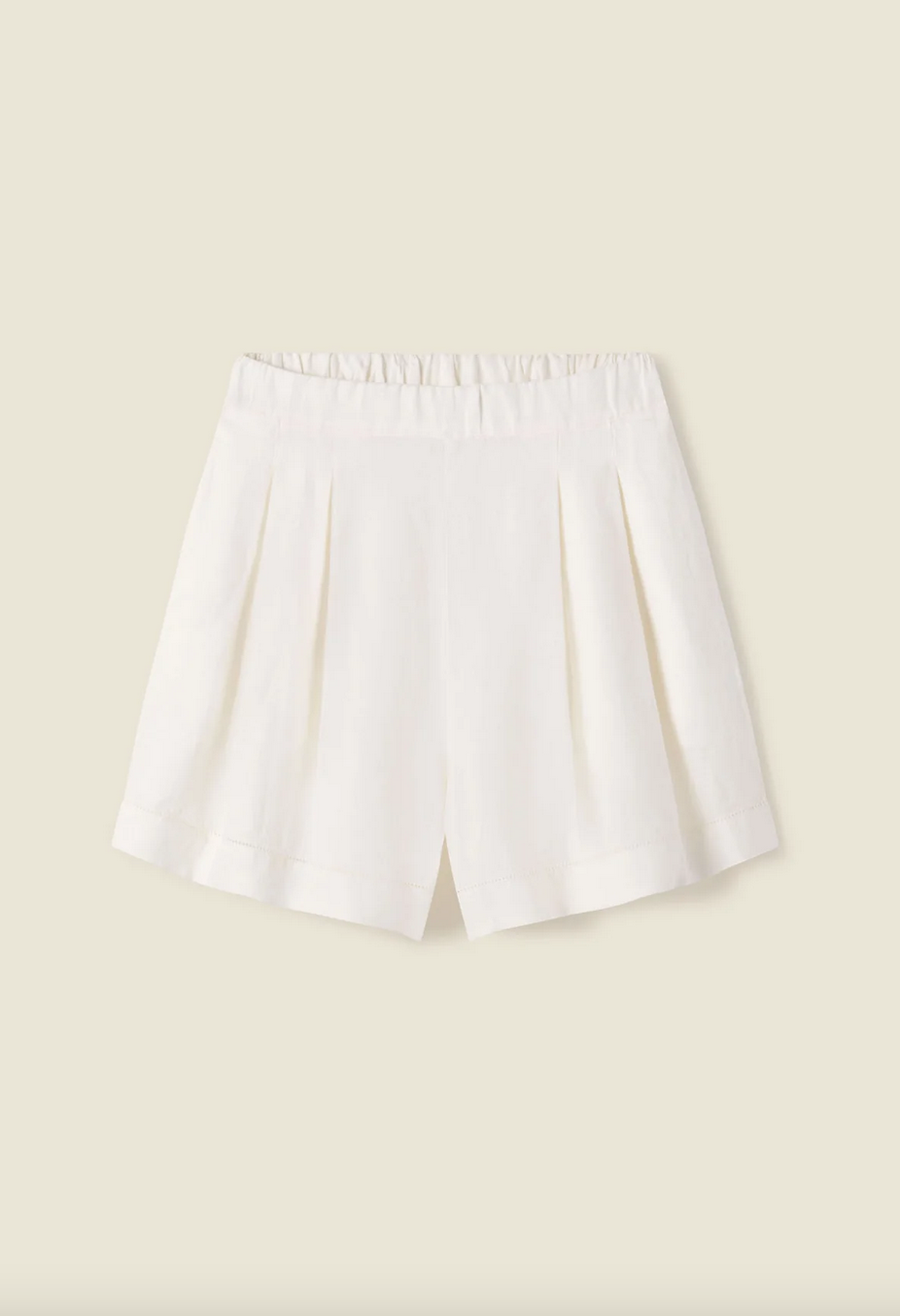 everett short ivory linen