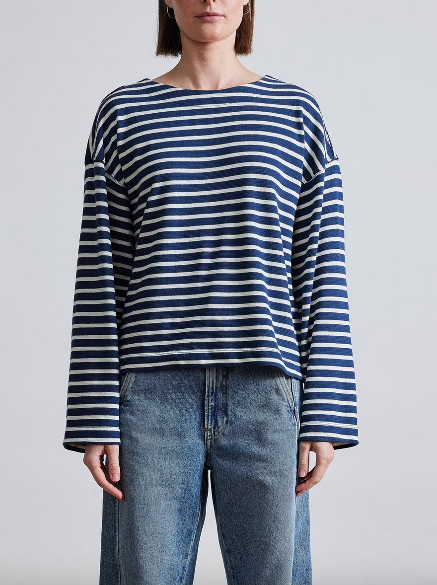 Barca long sleeve navy & cream stripe