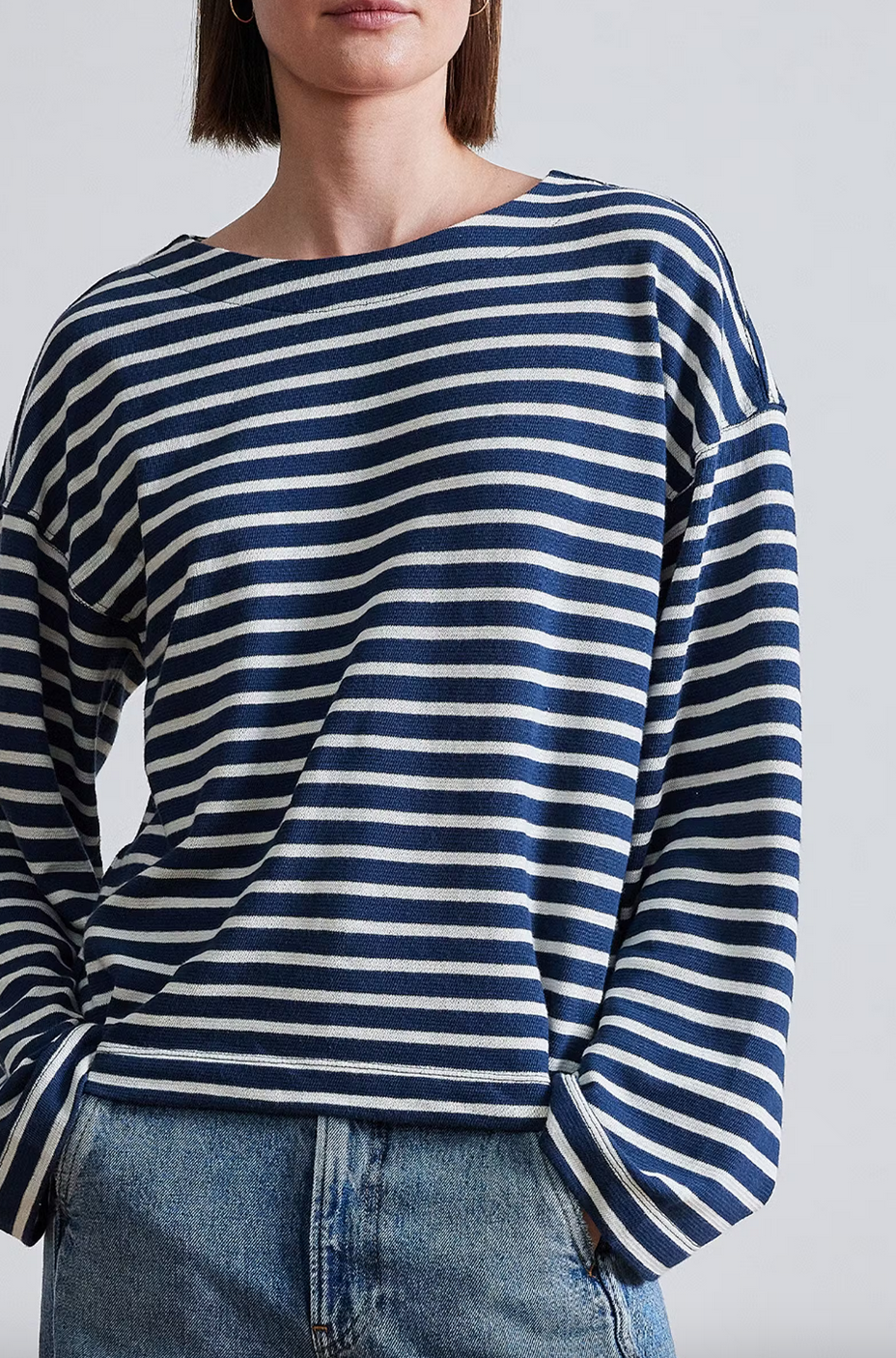 Barca long sleeve navy & cream stripe