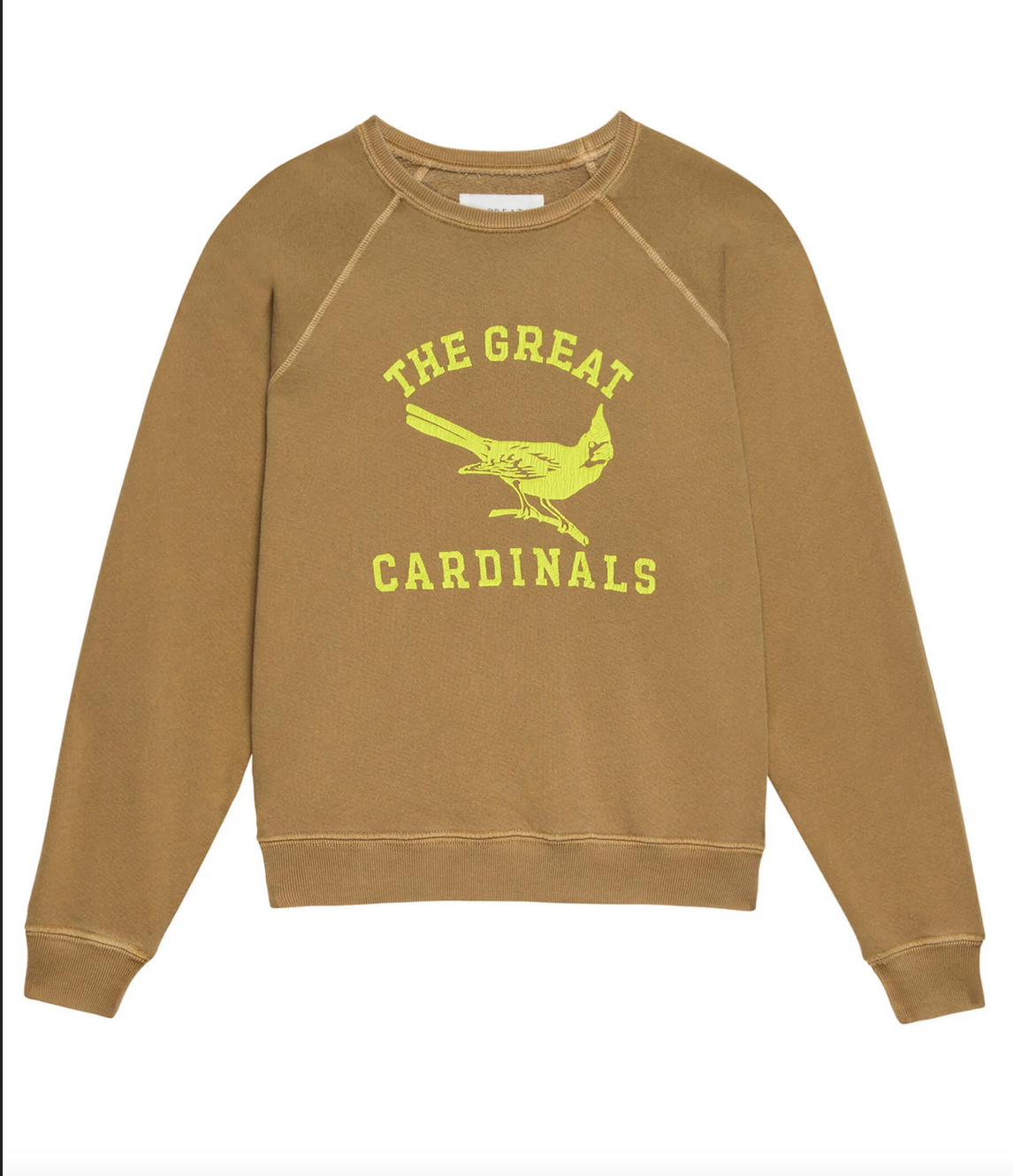 the shrunken sweatshirt washed suntan with perched cardinal graphic