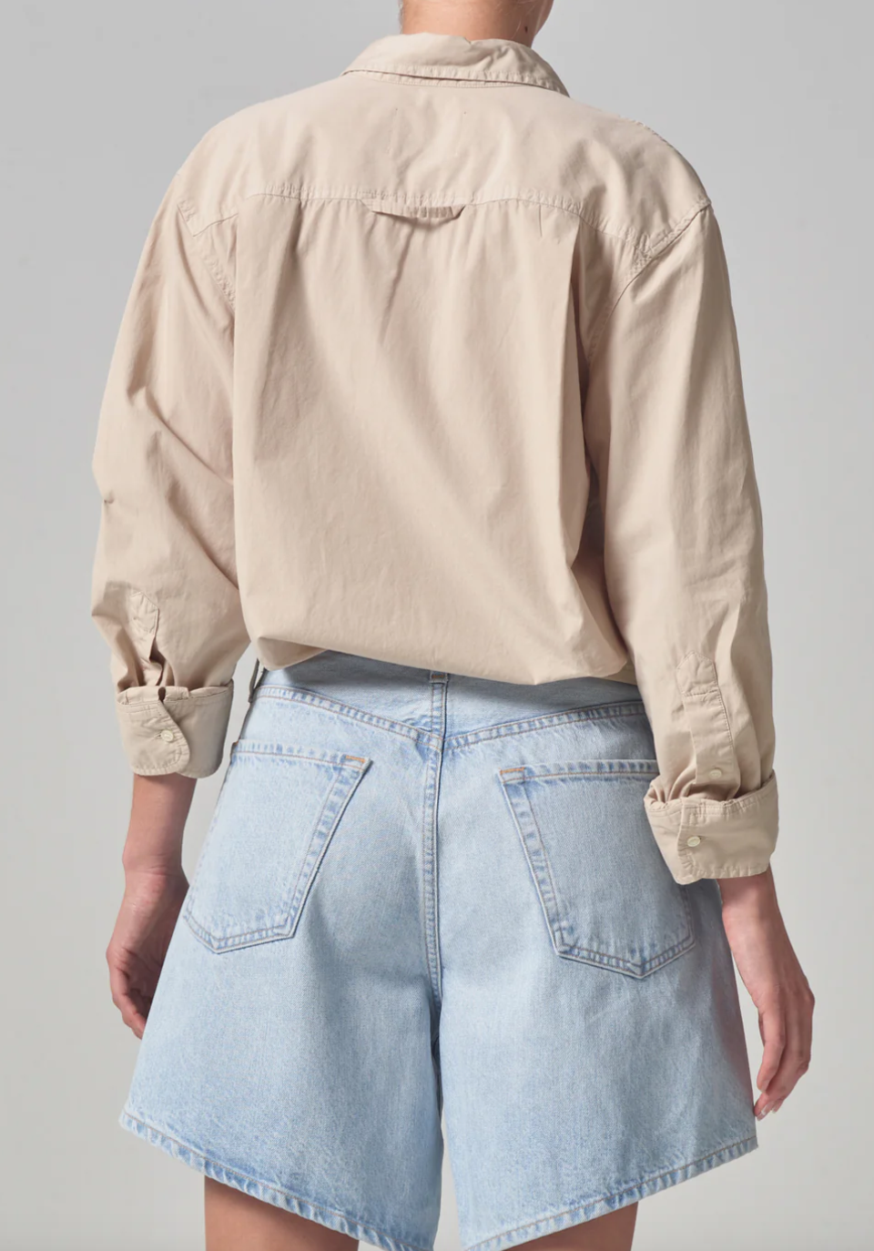 kayla shrunken shirt in taos sand