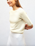 Tori fine knit top with elbow length sleeves natural