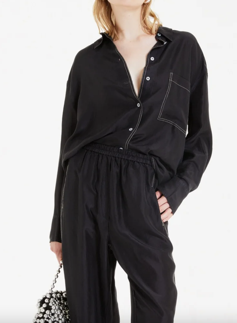 stomp shirt black silk