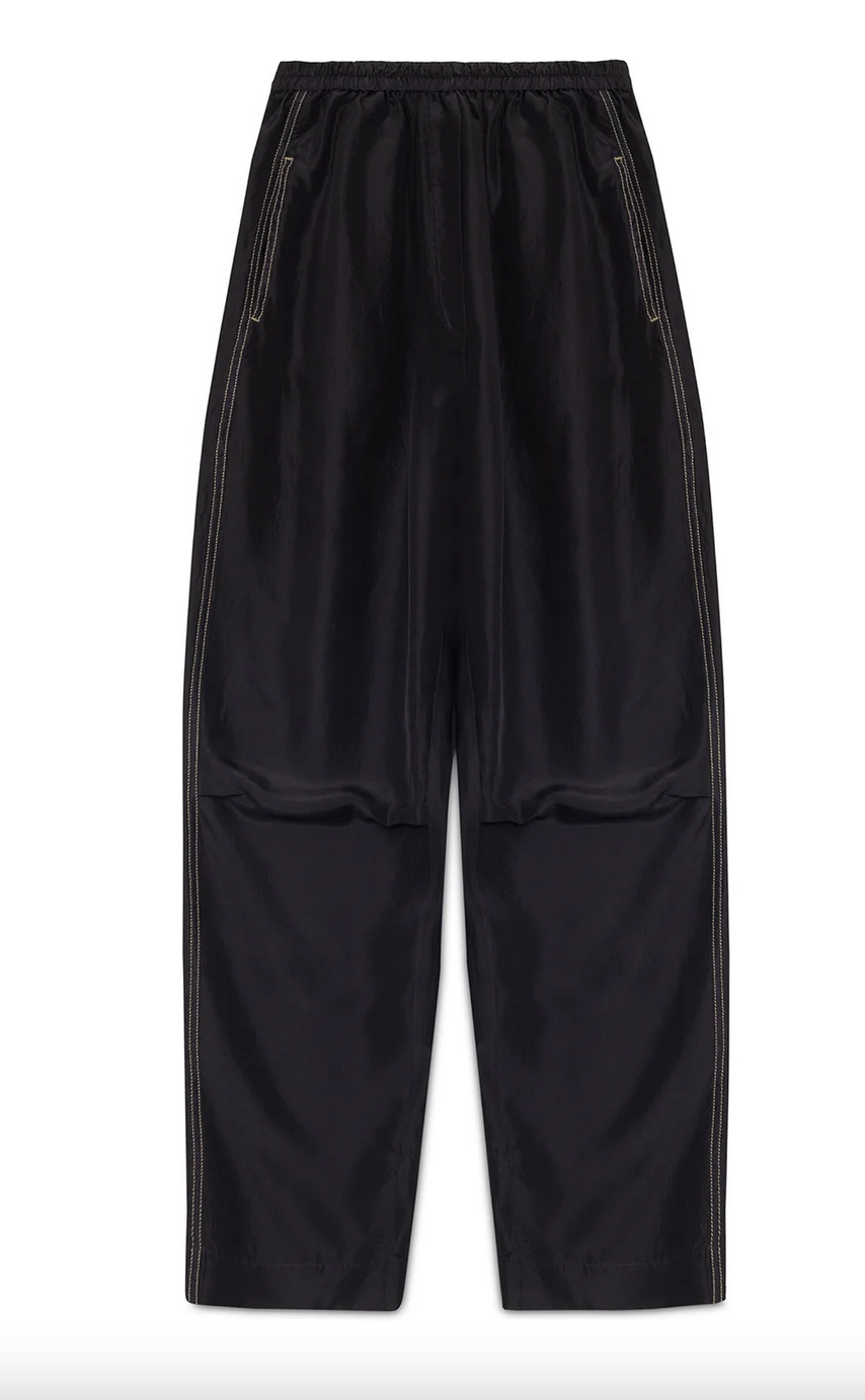 Scacco black silk trousers