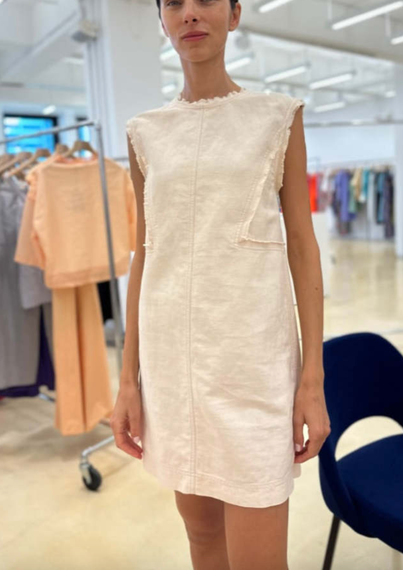 Valentina denim dress apricot