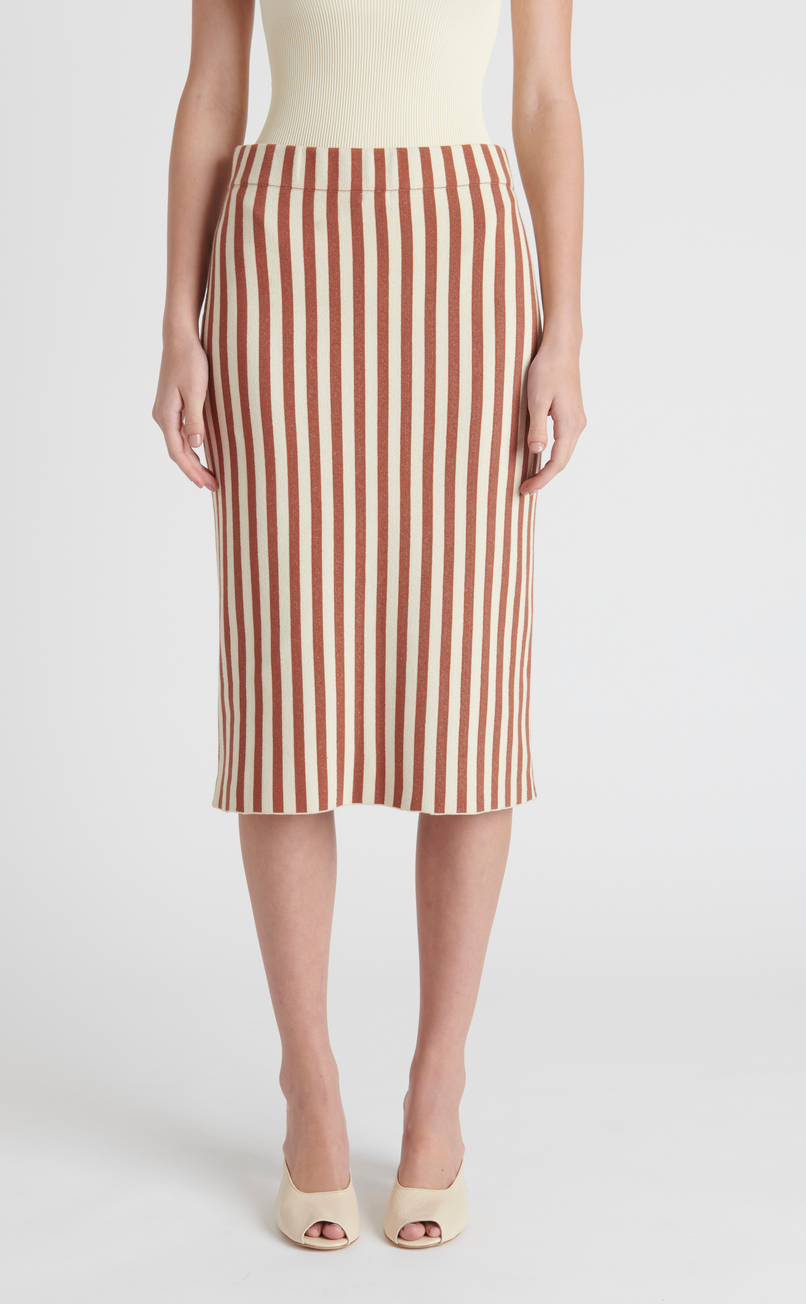 kasey skirt in brown &amp; cream