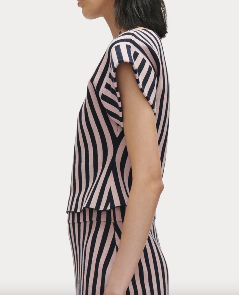 laural top in pink & navy