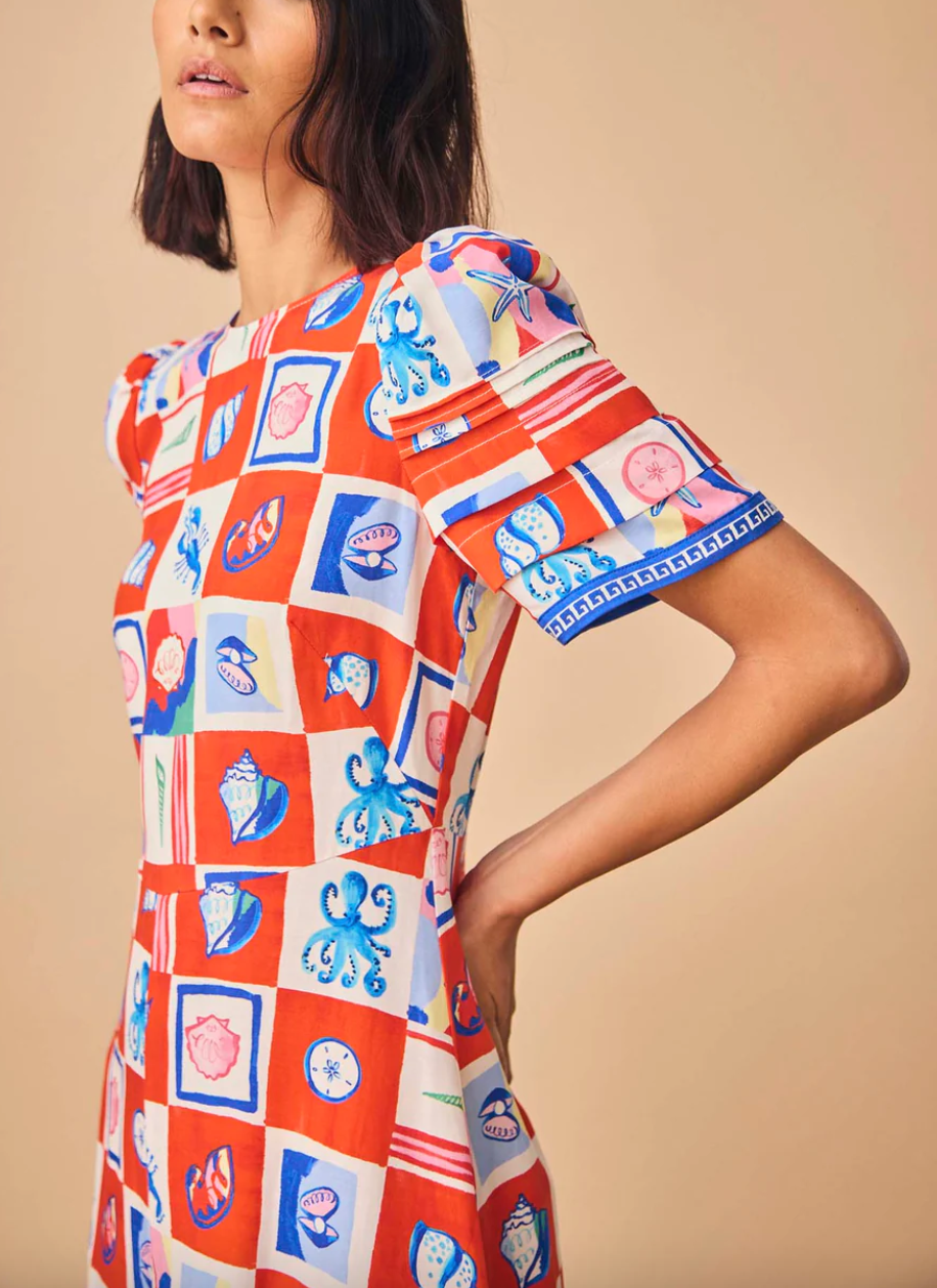 casey dress sea tiles
