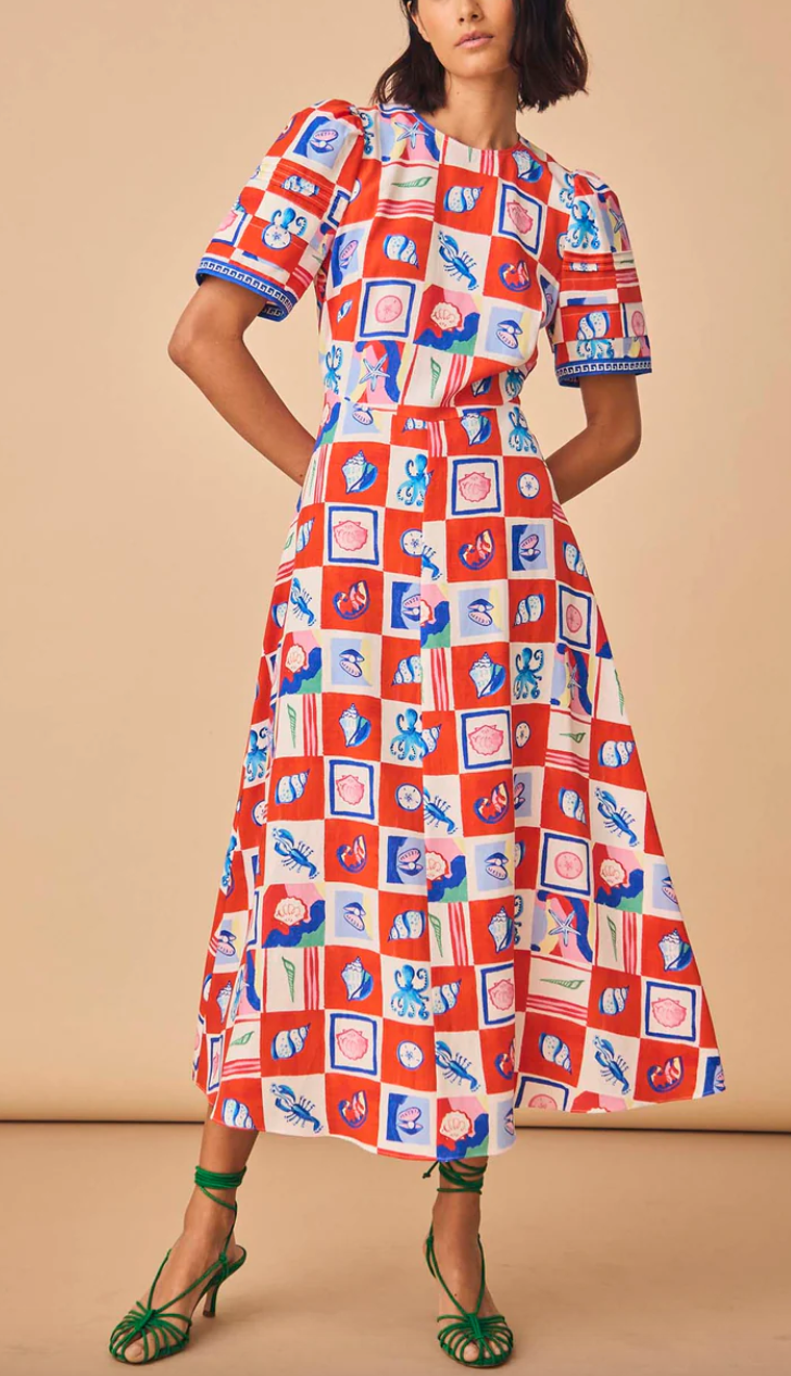 casey dress sea tiles