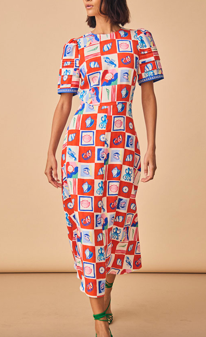casey dress sea tiles