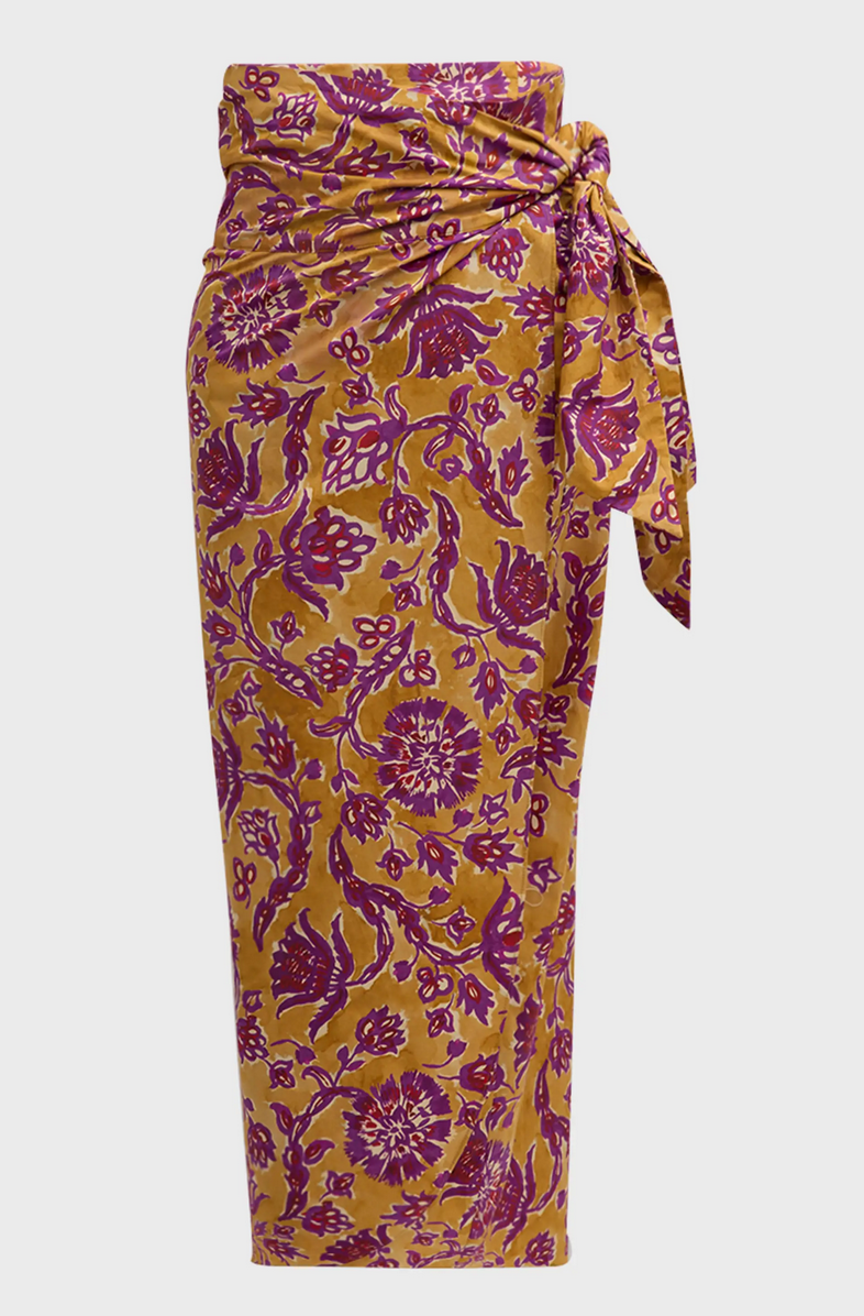 Nesly wrap skirt in safran