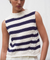 Lily stripe tank ivory & navy stripe