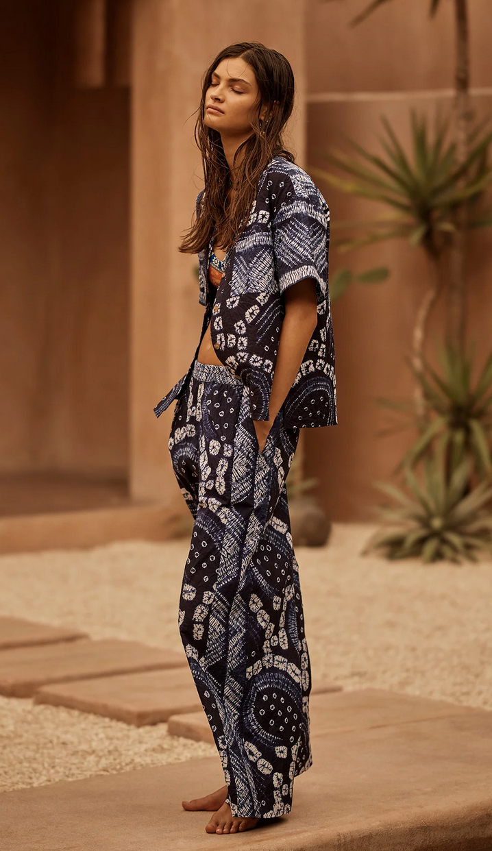 Vea shibori wide leg pant