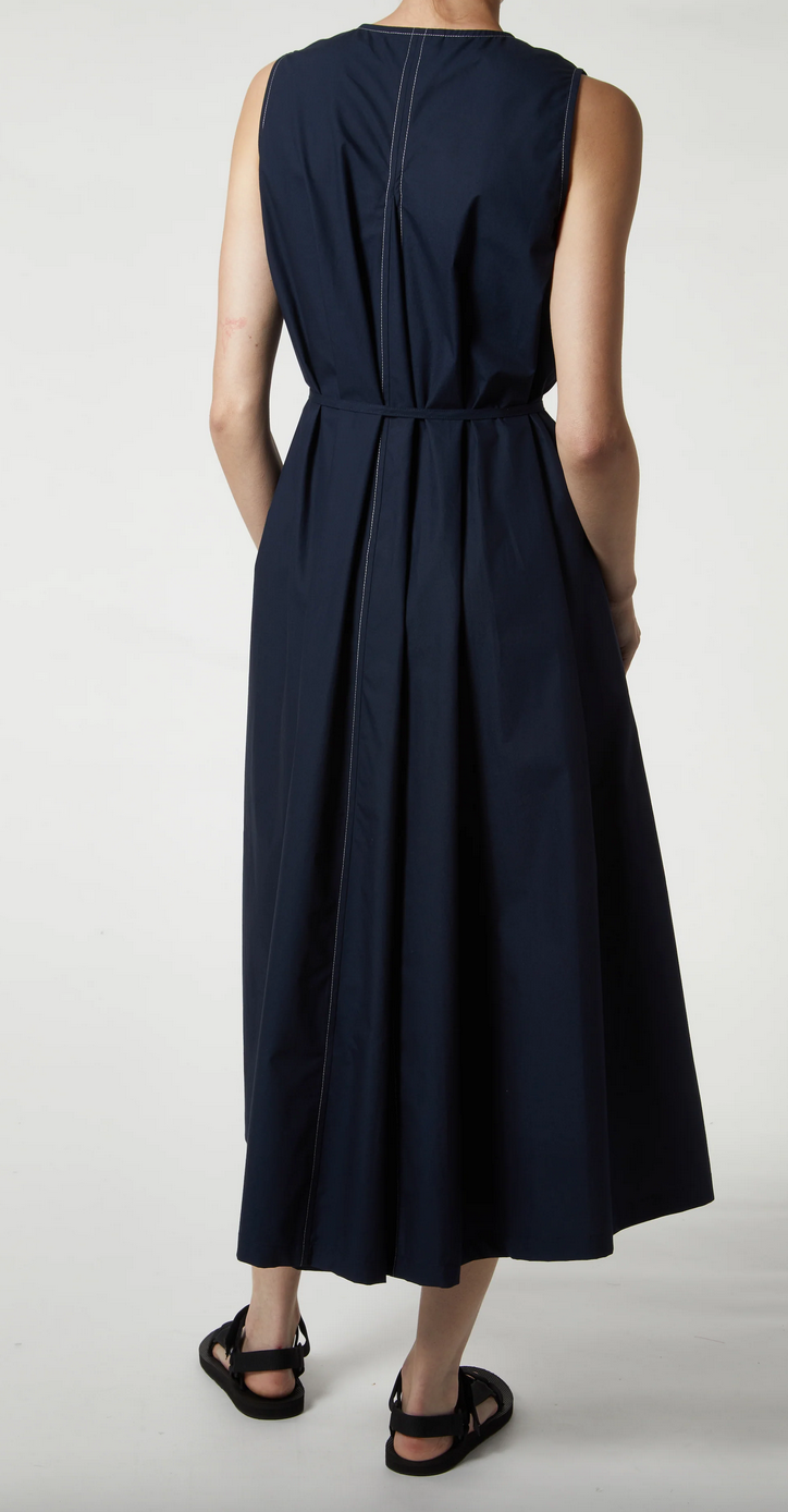 Dakota v-neck poplin dress navy