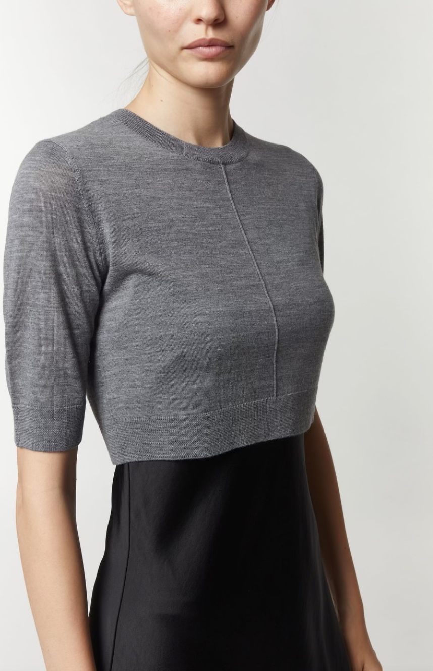 Norah cropped knit in heather grey