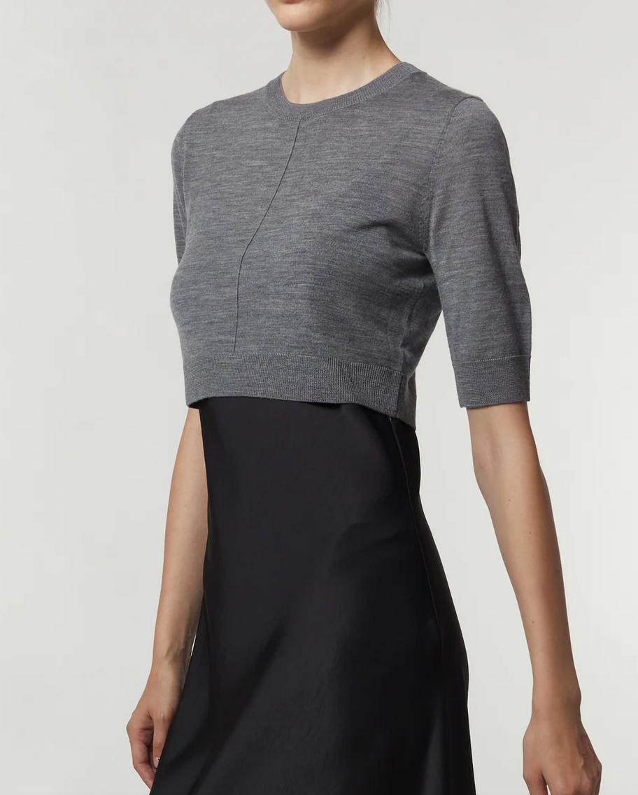Norah cropped knit in heather grey