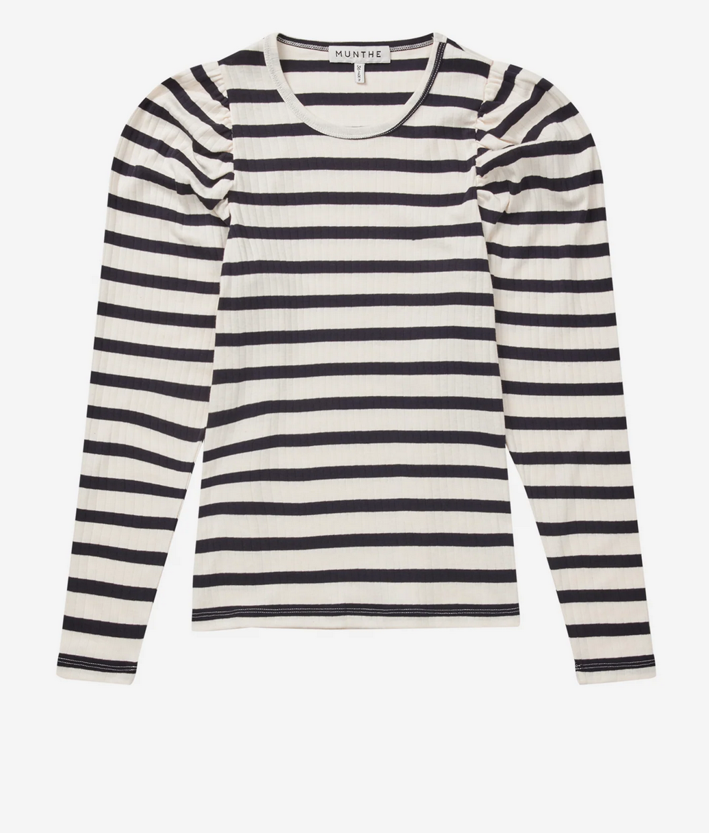 Opollo top navy stripe