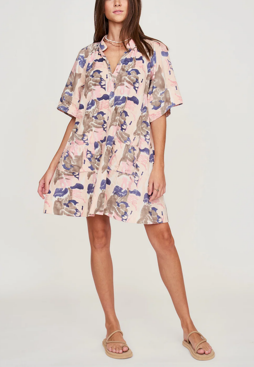 Faro short dress in reef in shortcake