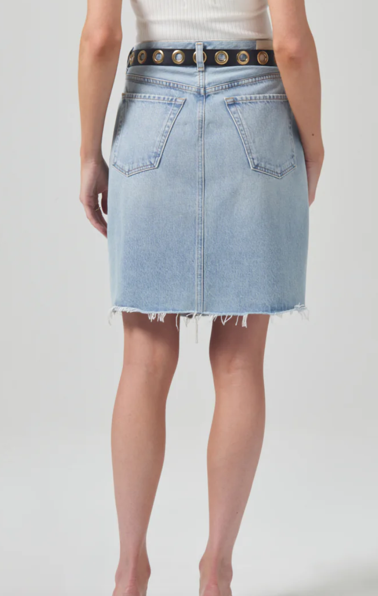 Carolina deconstructed knee skirt in array