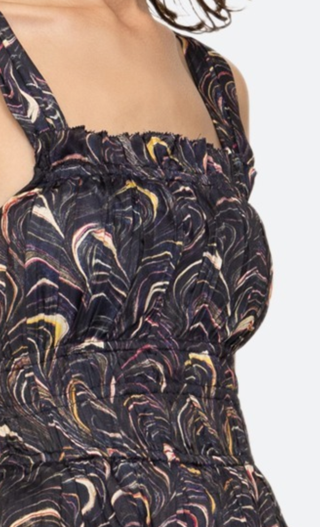 Amara ruched dress in navy